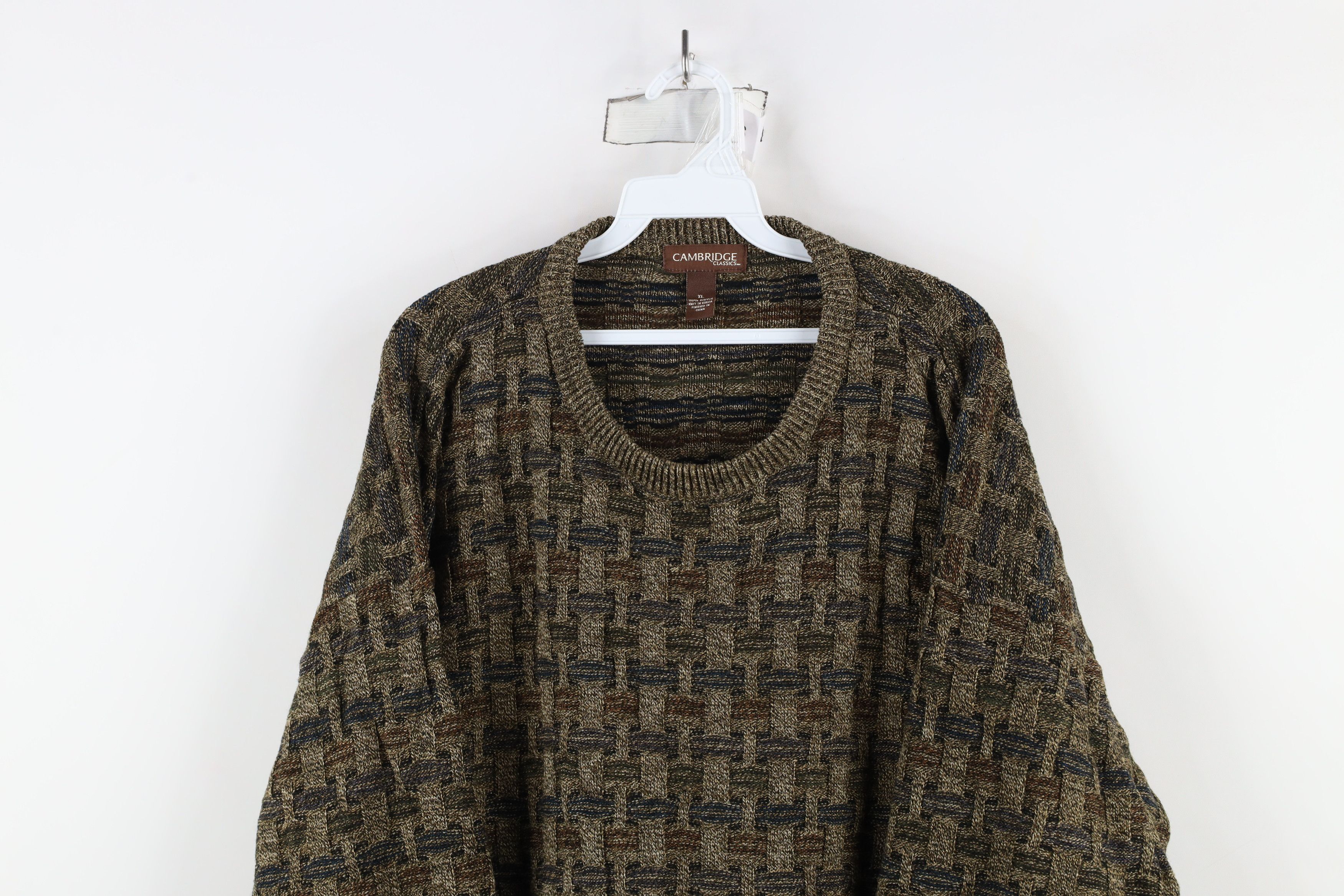 Vintage Vintage 90s Coogi Style Cross Weave Knit Crewneck Sweater Size US XL / EU 56 / 4 - 2 Thumbnail