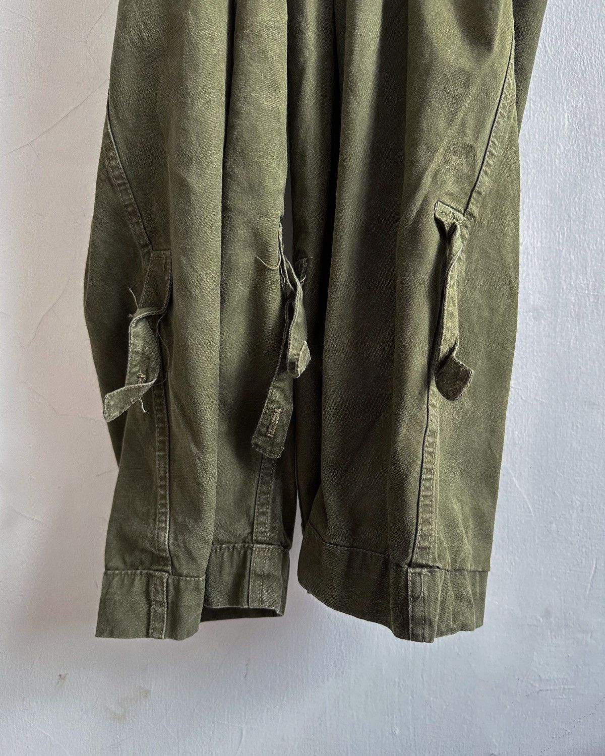 Vintage 50s Olive Green Dutch Military Cargo Trousers (32x31.5) Size US 32 / EU 48 - 8 Thumbnail