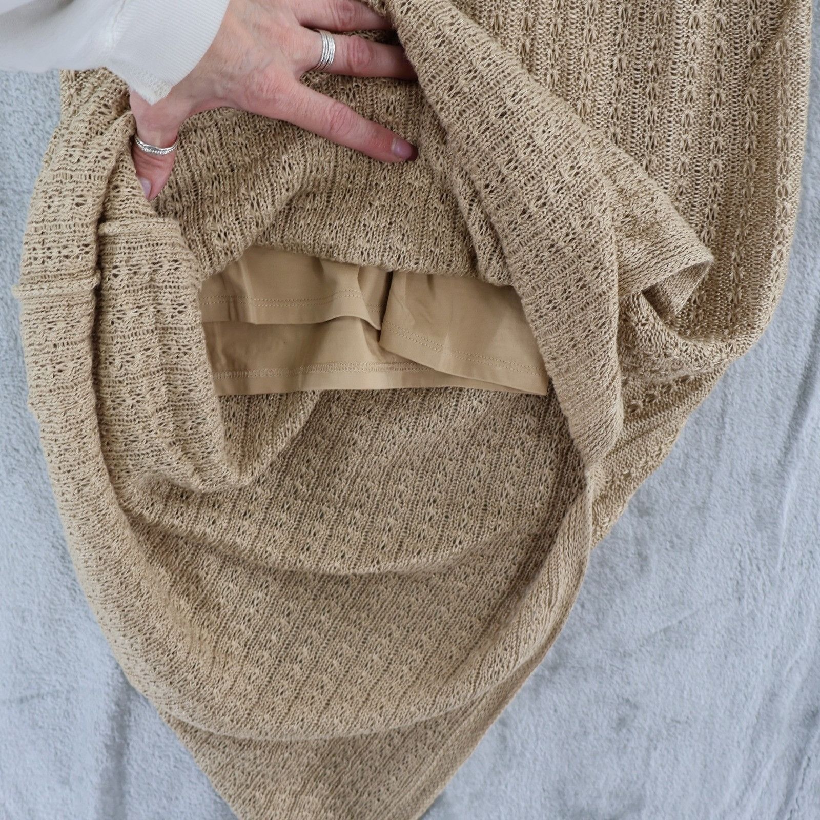 Lauren Ralph Lauren LRL Ralph Lauren Tan Crochet Sleeveless Midi Dress Womens L Size L / US 10 / IT 46 - 6 Thumbnail