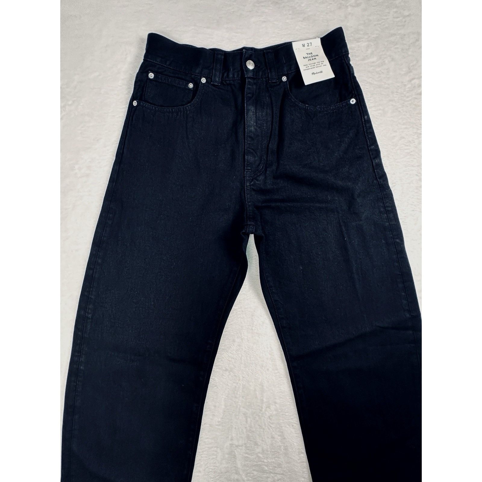 Madewell Madewell The Balloon Jean Black 27 High Rise Rigid Denim NWT Size 27" / US 4 / IT 40 - 2 Thumbnail