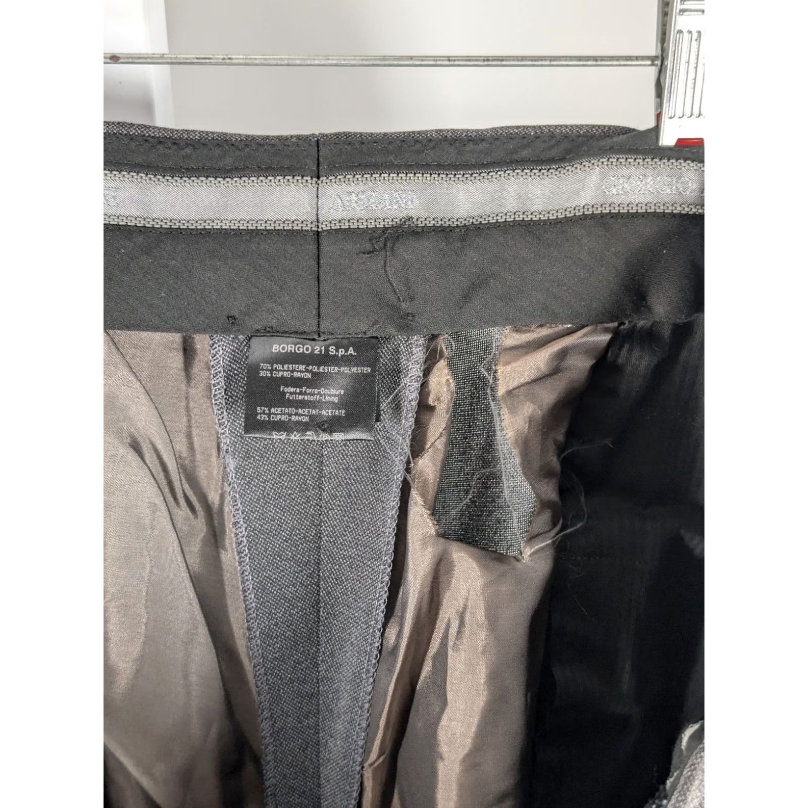 Giorgio Armani Giorgio Armani Vintage Pants Dress Pants Gray 41 x 30 Italy Designer 90s Y2K Mens Big & Tall Relaxed Front Flat Inseam 30" Size US 41 - 5 Thumbnail