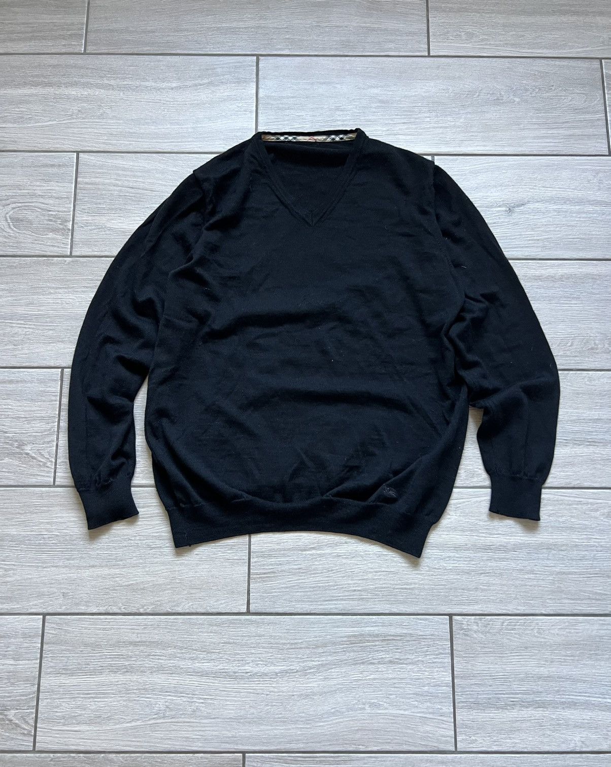 Burberry Vintage Burberry Sweatshirt Knit Black Old Money Size US L / EU 52-54 / 3 - 3 Thumbnail