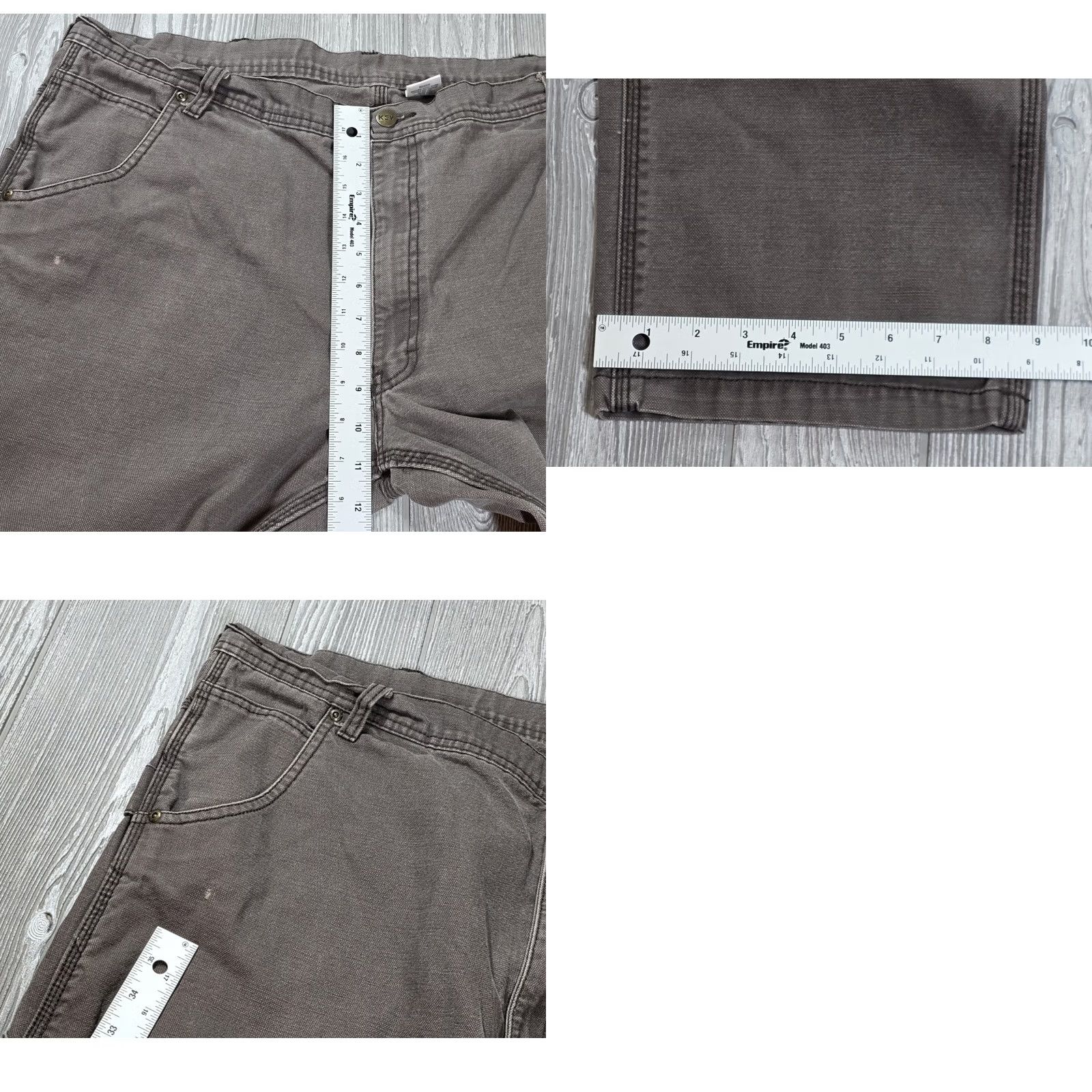 Vintage Key Pants Men 40x31 Brown Double Knee Canvas Carpenter Cargo 100% Cotton Work Pants Mens Straight Front Belt Loops 5-Pocket Size US 40 / EU 56 - 10 Thumbnail
