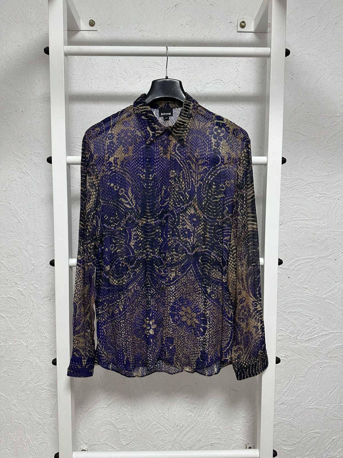 Japanese Brand × Just Cavalli Just Cavalli Shirt L Size Vintage Unique Print Button-Up Size L / US 10 / IT 46 - 1 Thumbnail