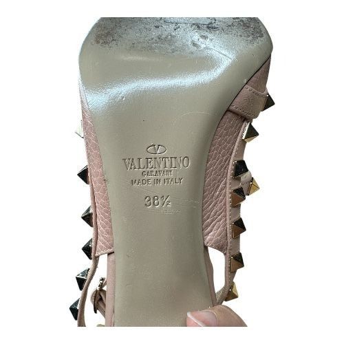 Valentino VALENTINO GARAVANI Rockstud Beige Pebbled Leather Caged Pump Size US 8.5 / IT 38.5 - 10 Thumbnail