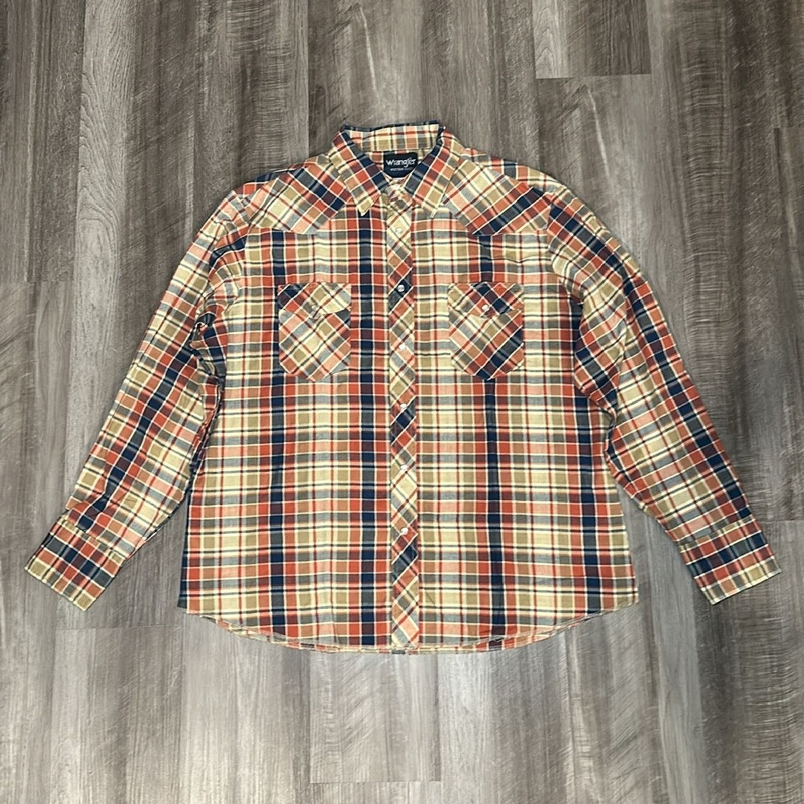 Wrangler Wrangler Western Long Sleeve Pearl Snap Button - XL Size US XL / EU 56 / 4 - 2 Thumbnail