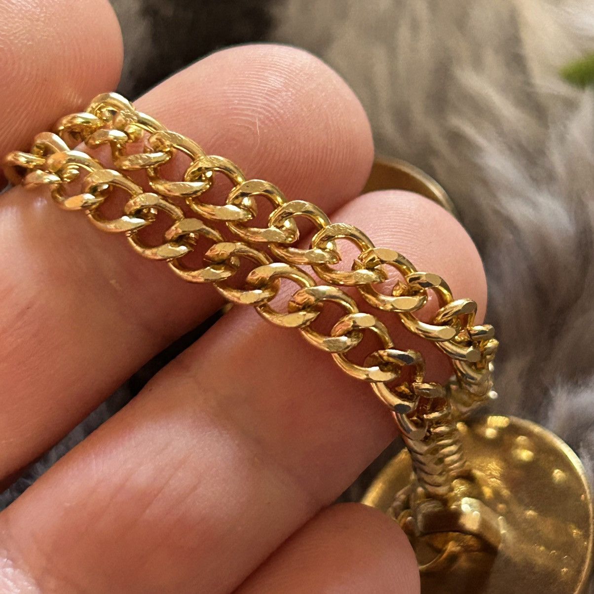 Vintage Vintage black enamel gold tone aluminum button sweater chain Size ONE SIZE - 4 Thumbnail