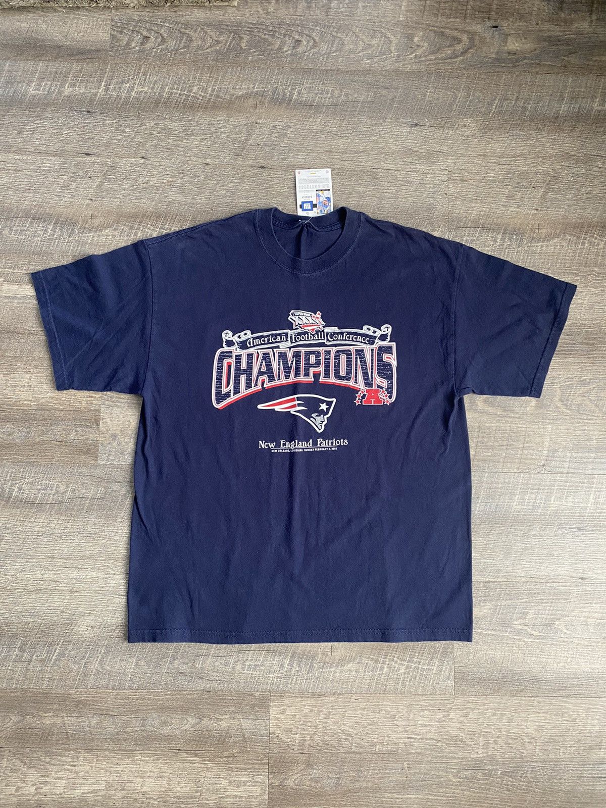 NFL 2002 NFL New England Patriots AFC Champs Tee Size US XL / EU 56 / 4 - 1 Thumbnail