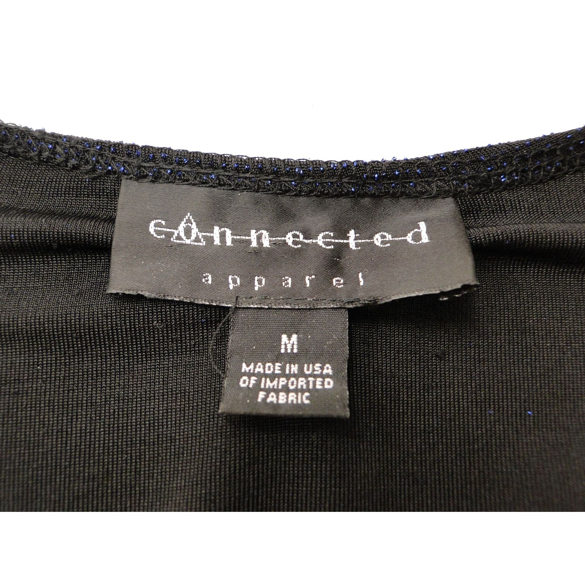 Other Connected Apparel Top Womens Medium M Black Blue Sparkle Size M / US 6-8 / IT 42-44 - 7 Thumbnail