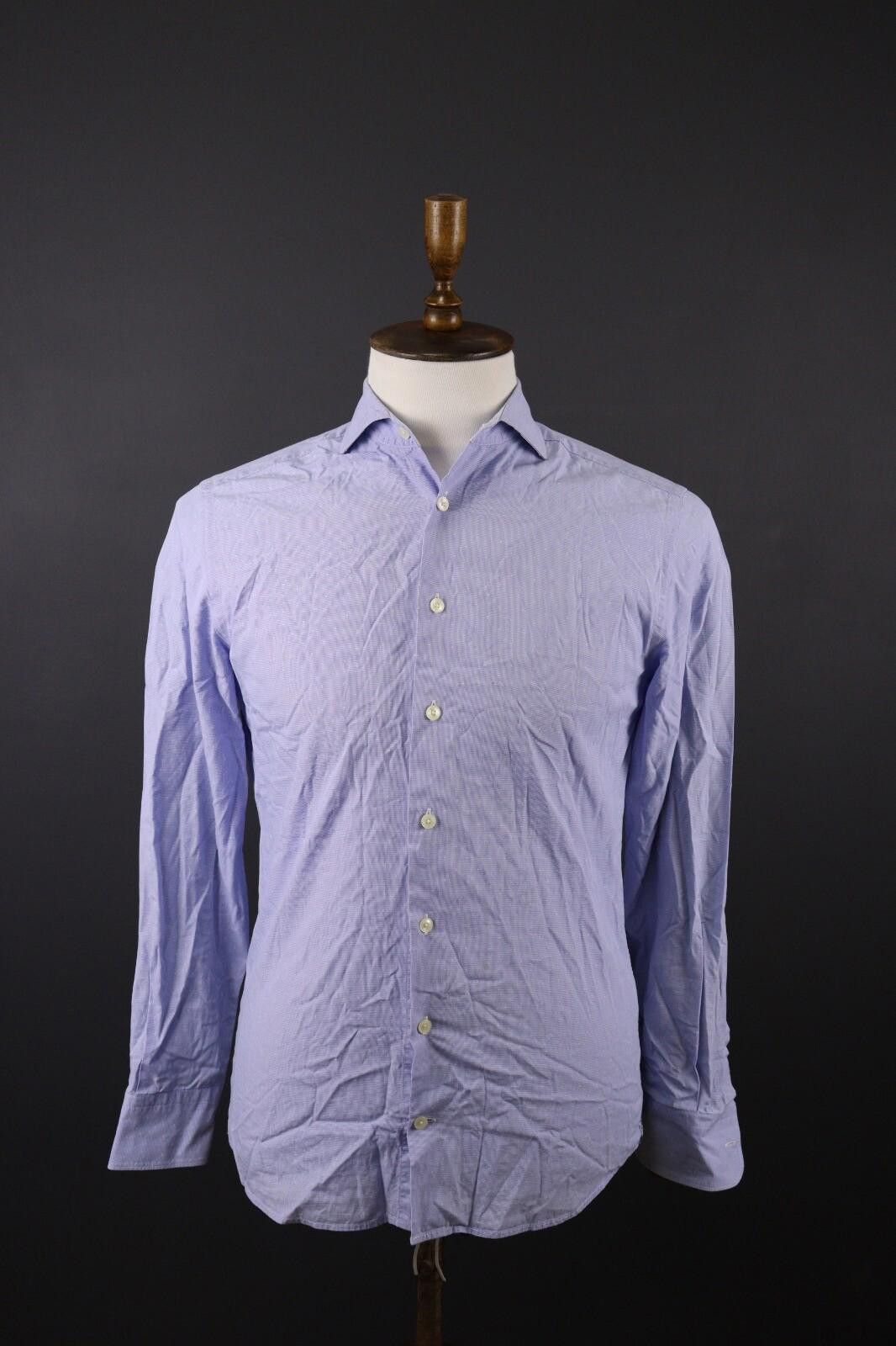 Designer Hackett London Slim Fit Blue Button Down Shirt Size S Size US S / EU 44-46 / 1 - 1 Thumbnail