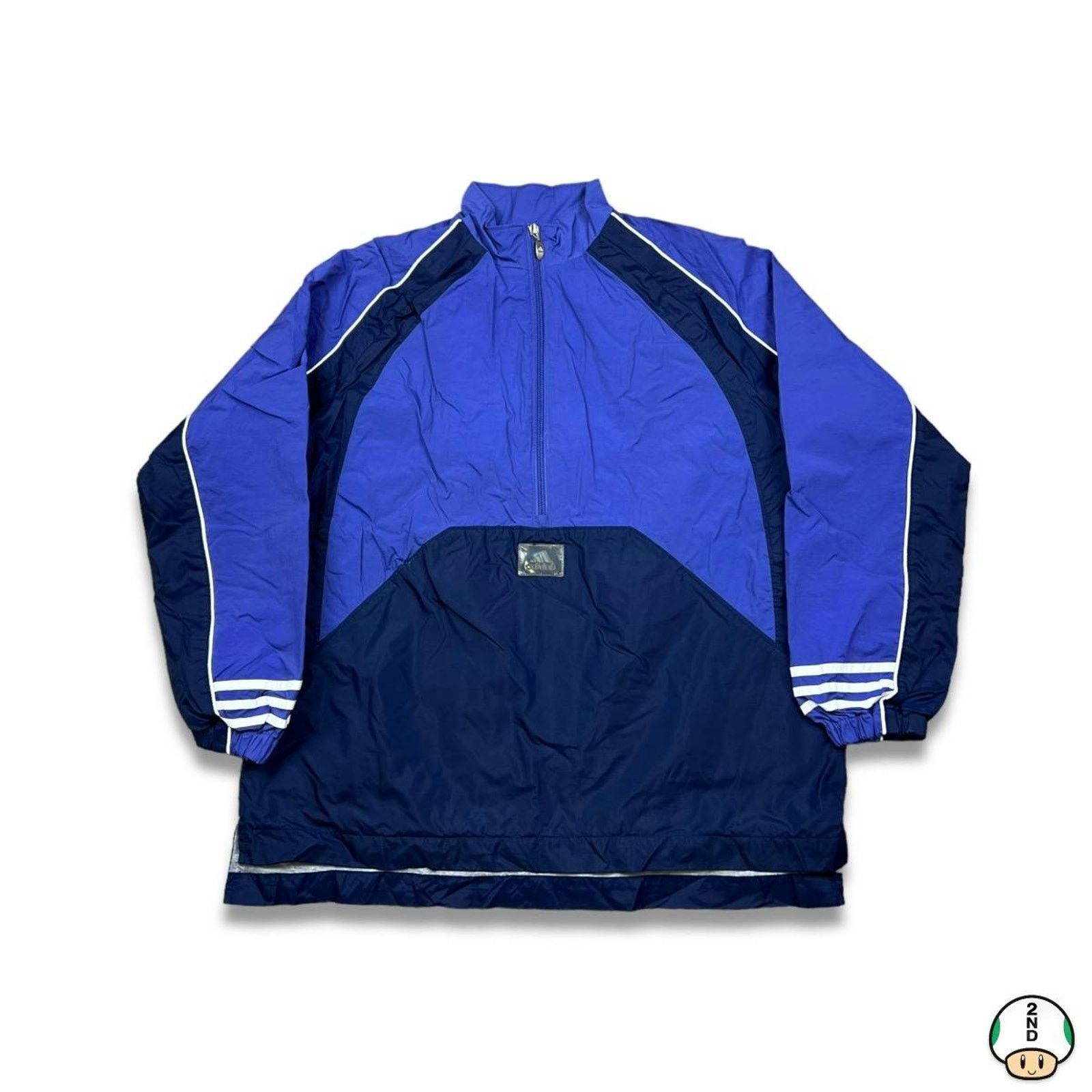 Adidas × Vintage VTG Adidas Jacket Medium Spell Out Half Zip 90s Windbreaker Size US M / EU 48-50 / 2 - 1 Thumbnail