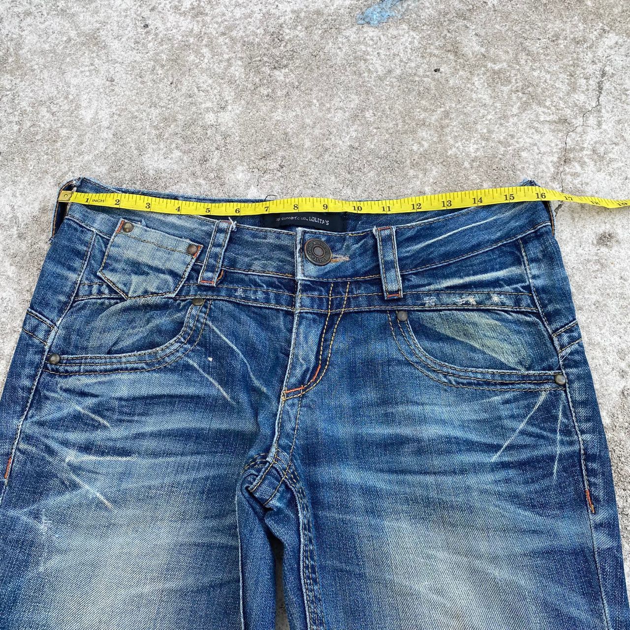 Japanese Brand Vintage Lolita Jeans Flare Distressed Denim Size 32" / US 10 / IT 46 - 13 Thumbnail