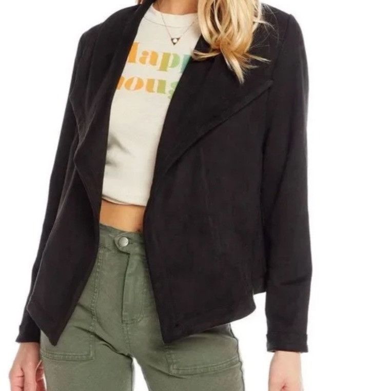 Chaser Brand Chaser Black Drape Front Jacket Size S / US 4 / IT 40 - 1 Thumbnail