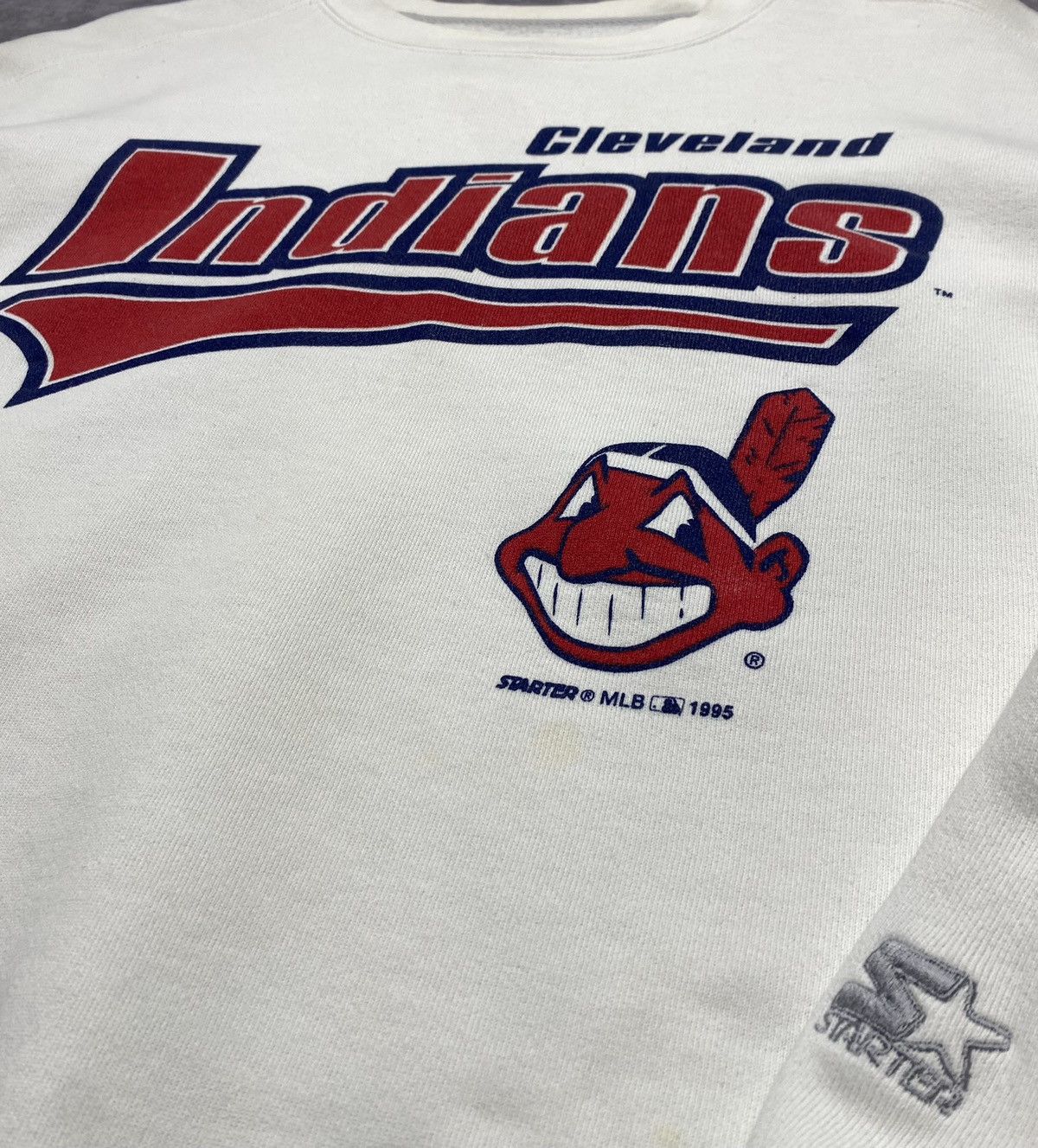 Starter 1995 Vintage Starter Cleveland Indians Crewneck Sweatshirt Size US L / EU 52-54 / 3 - 2 Thumbnail