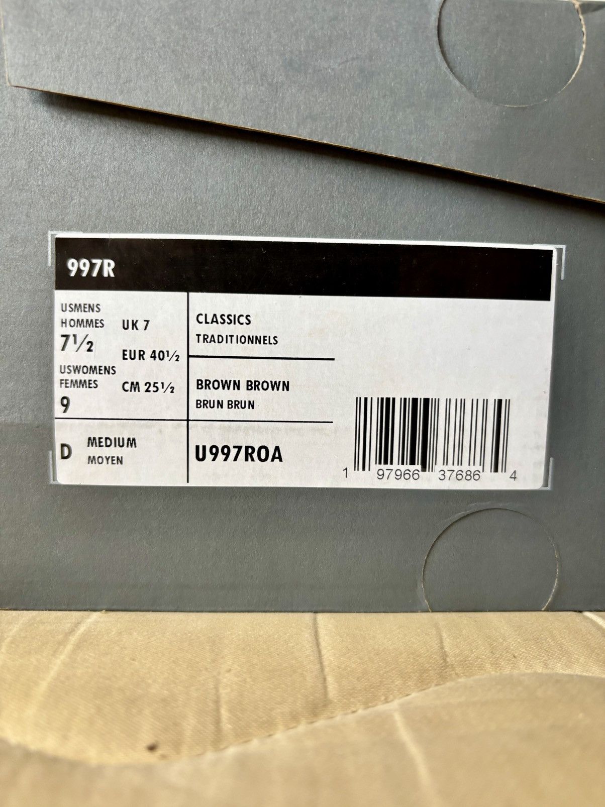 New Balance Brand new - New Balance 997R Brown Beige U997ROA - Size 7.5 Size US 7.5 / EU 40-41 - 9 Thumbnail