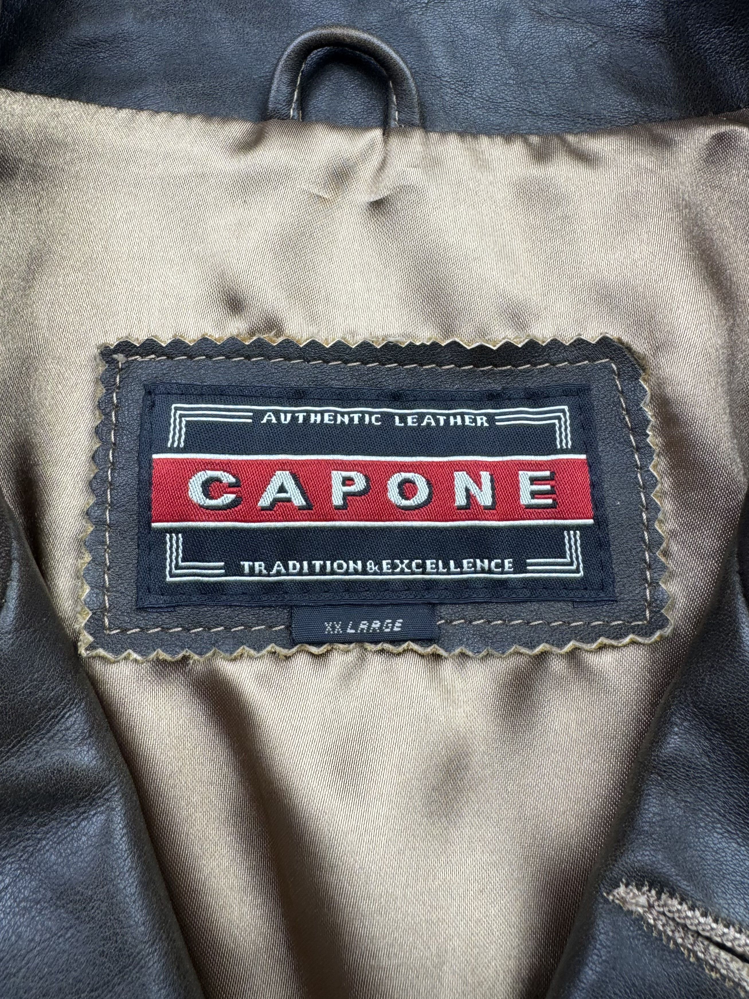 Vintage Vintage Faded Effect Leather Jacket (E4) Size US XXL / EU 58 / 5 - 6 Thumbnail