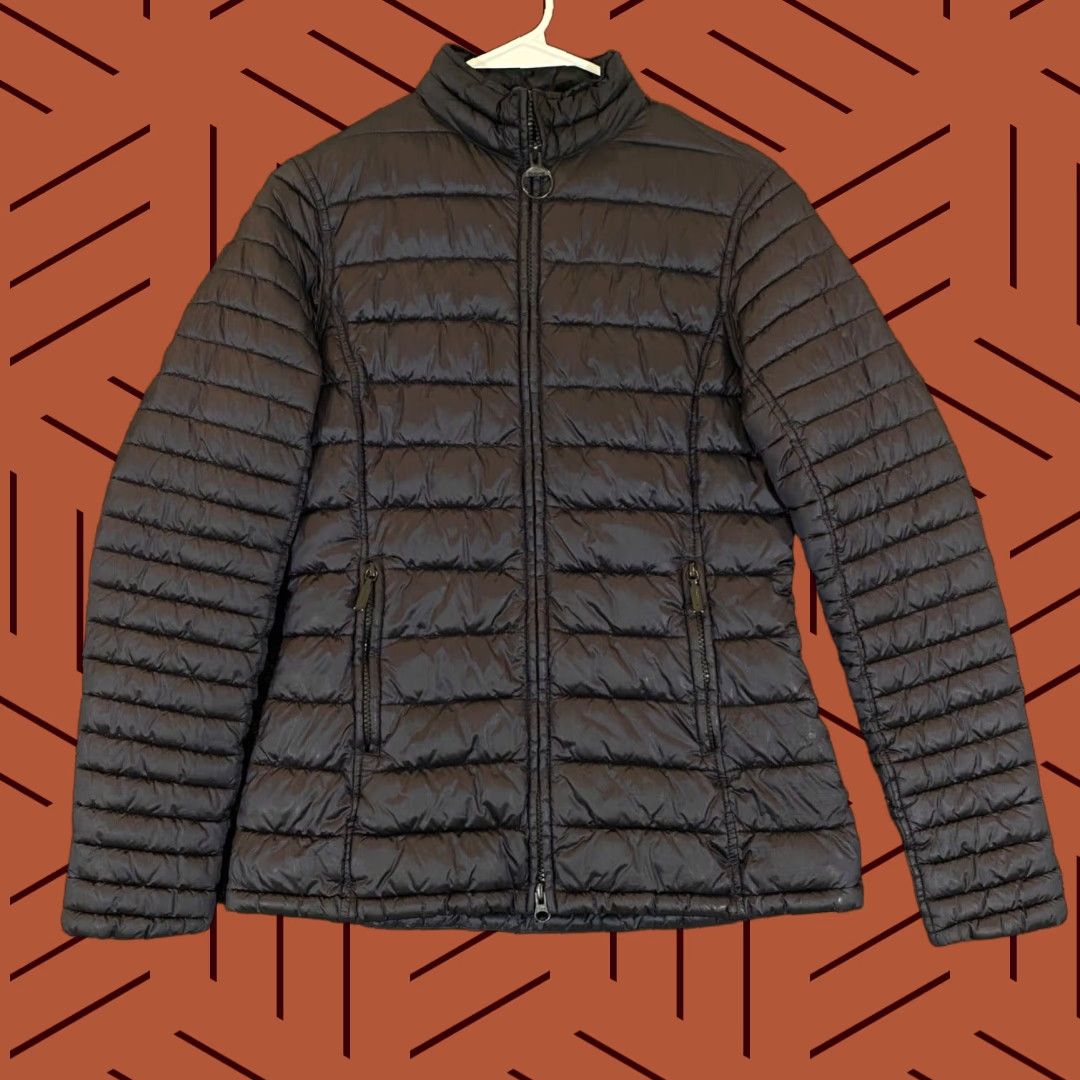 Barbour BARBOUR Jacket Womens US 6 Gray Winter Tartan Down Fill Quilted Coat Full Zip Size M / US 6-8 / IT 42-44 - 1 Thumbnail
