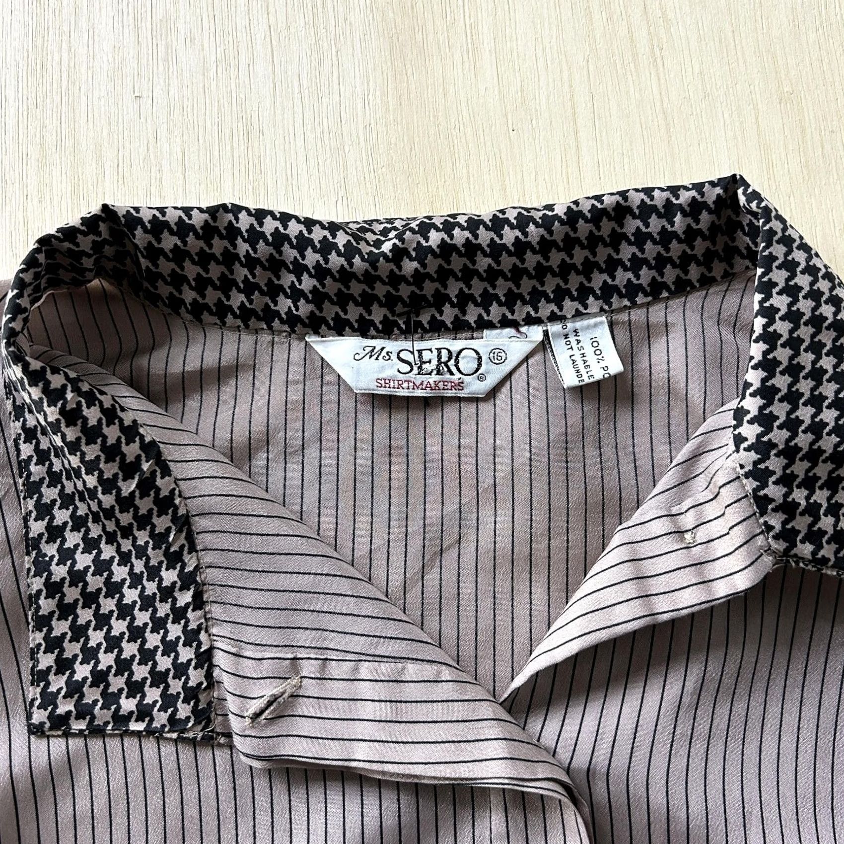 Vintage VINTAGE Ms Sero Shirt Womens 16 Beige Stripe Long Sleeve Top Size XXL / US 16-18 / IT 52-54 - 5 Thumbnail