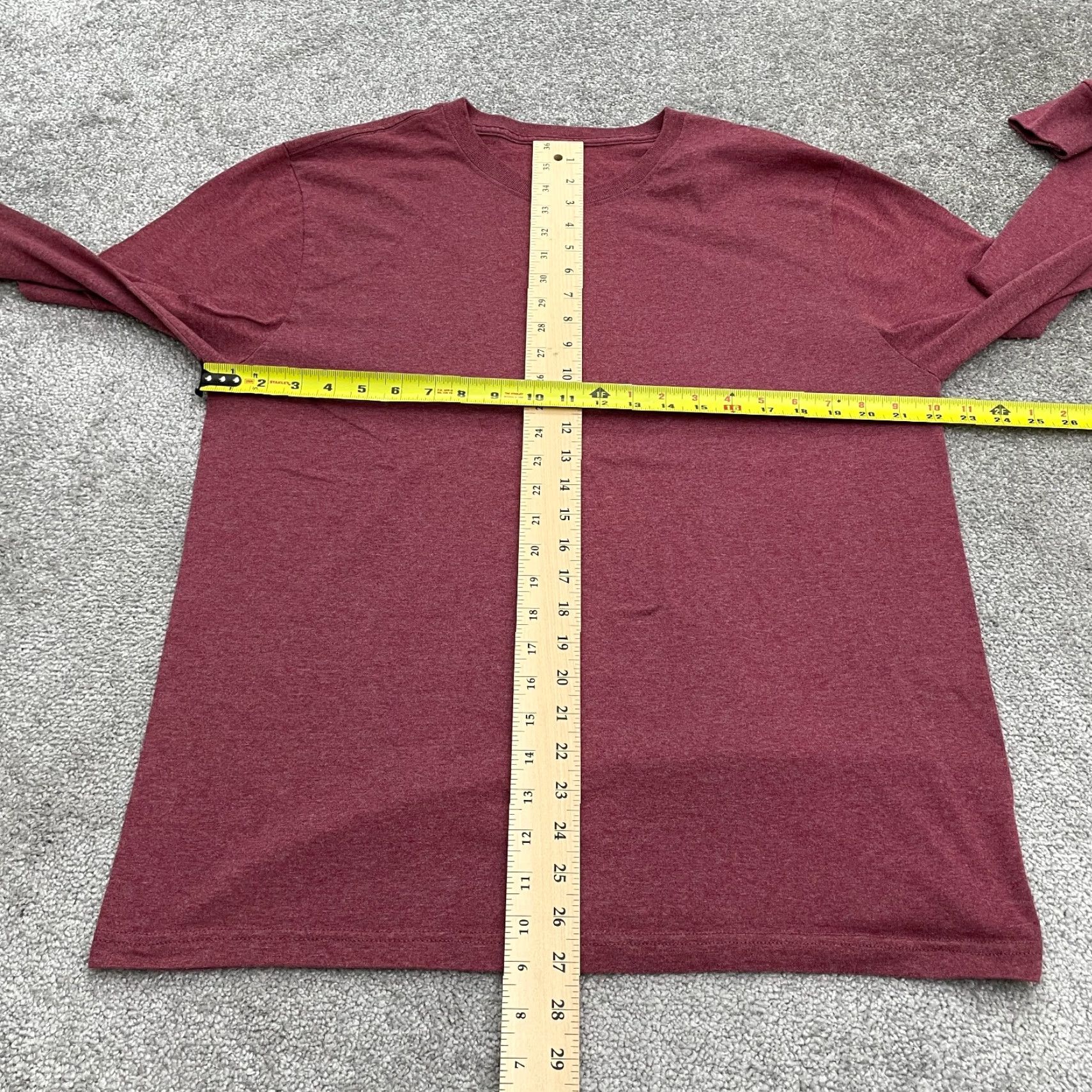 Jerzees VINTAGE? No. Jerzees Basic Long Sleeve T-Shirt Mens Large Red Crew Neck Cotton Casual Tee Top Size US L / EU 52-54 / 3 - 7 Thumbnail
