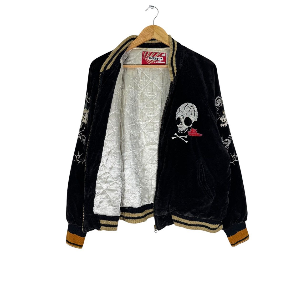 Japanese Brand ☀️HOUSTON JAPAN SPIDERWEB VELVET SUKAJAN JACKET Size US L / EU 52-54 / 3 - 8 Thumbnail
