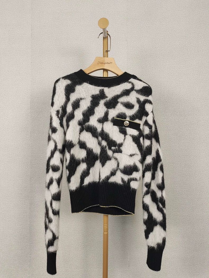 Chanel Chanel Black White Mohair Sweater - dmc Size US XS / EU 42 / 0 - 1 Thumbnail