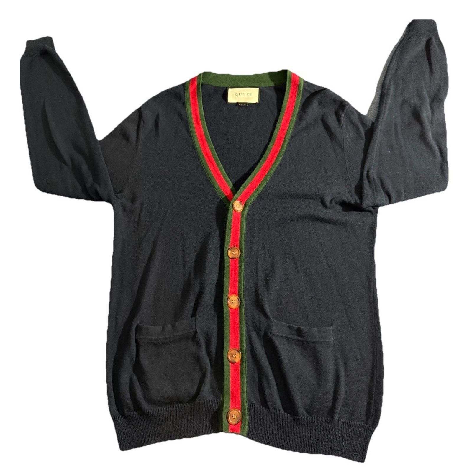 Gucci M Gucci Navy Knit Buttoned Cardigan Sweater Size US M / EU 48-50 / 2 - 7 Thumbnail