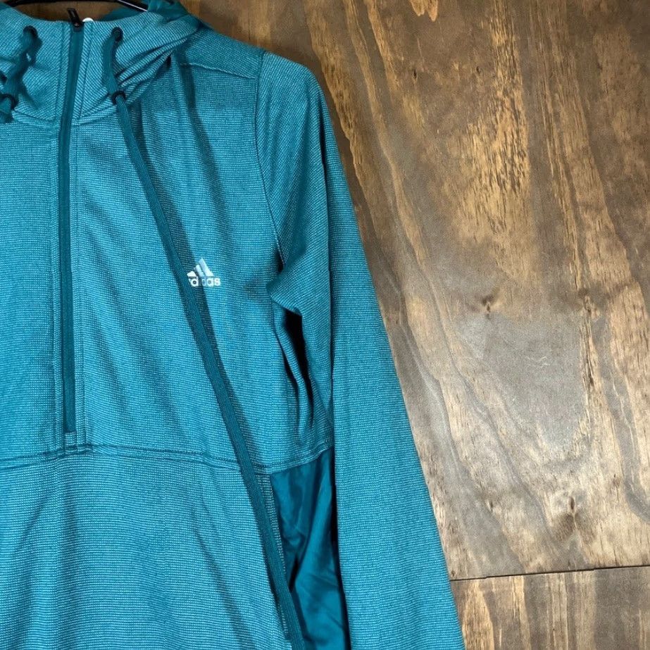 Adidas Adidas Womens Sweatshirt Green Climawarm Tech 1/2 Zip Pullover Hoodie Large Size L / US 10 / IT 46 - 5 Thumbnail