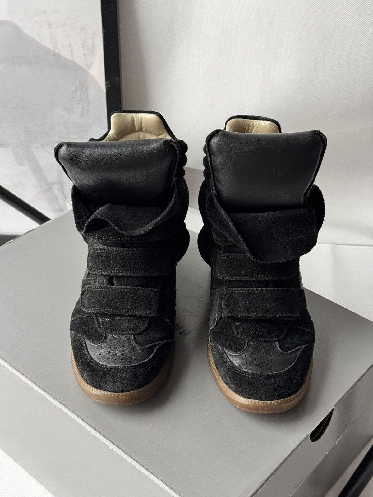 Isabel Marant Isabel Marant Bekett sneakers shoes Washed Black Suede Wedge Size US 9 / IT 39 - 12 Thumbnail