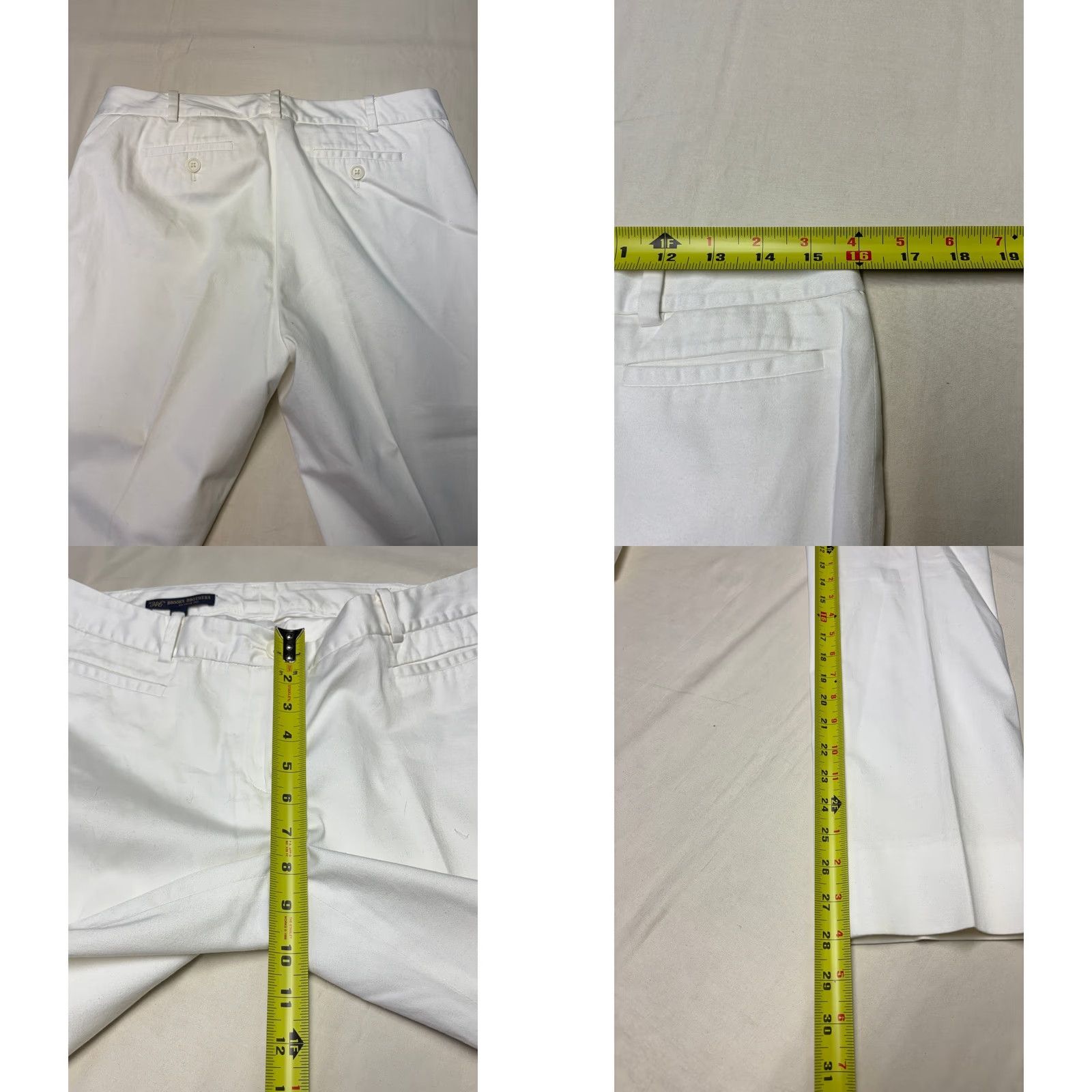 Brooks Brothers Brooks Brothers 346 Natalie Fit Dress Pants Womens 6 White Cotton Blend Stretch Straight Leg Front Pockets Belt Loops) Size 28" / US 6 / IT 42 - 8 Thumbnail