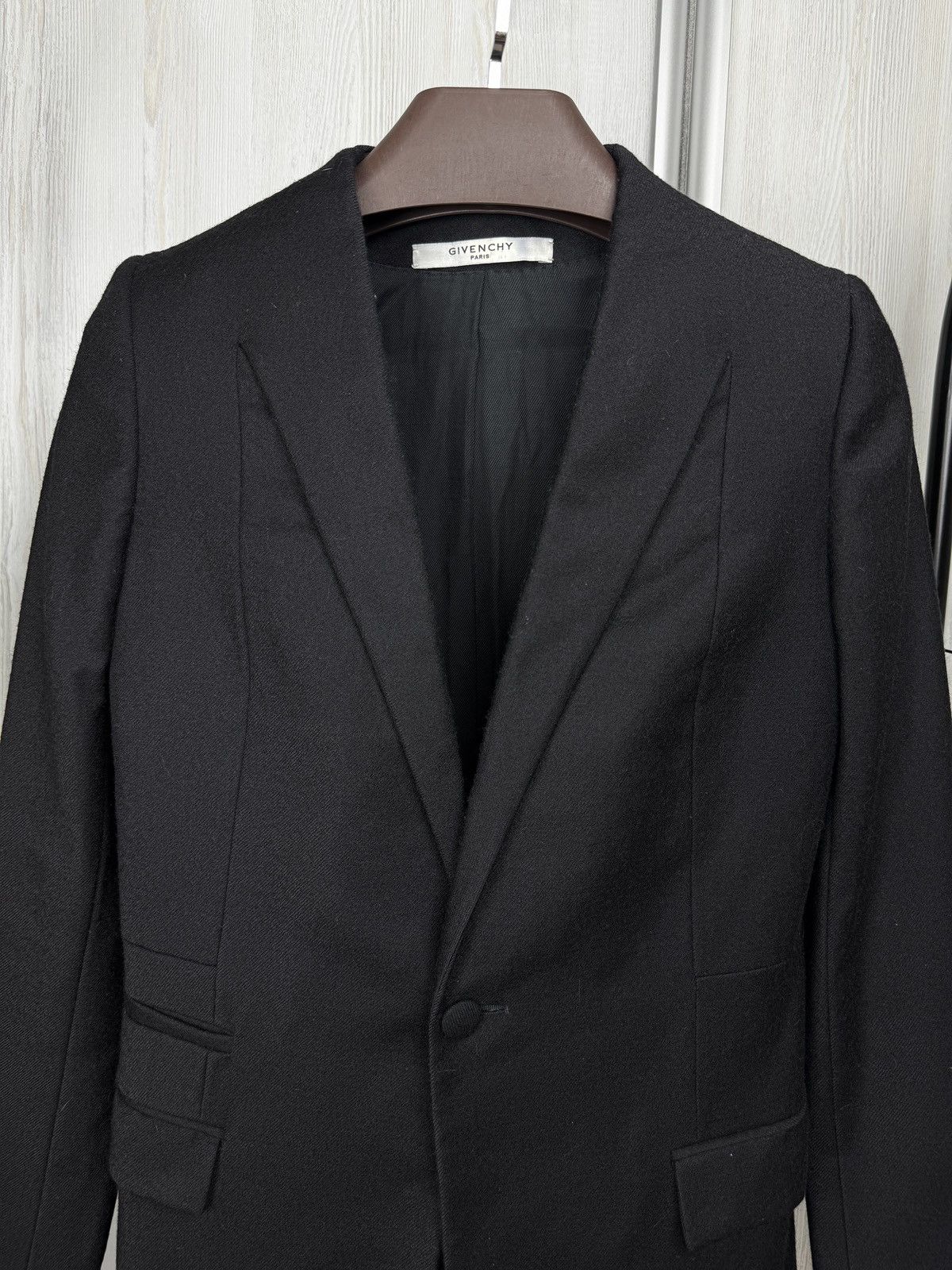 Givenchy Givenchy Paris black wool one button dinner jacket blazer Size 36R - 3 Thumbnail