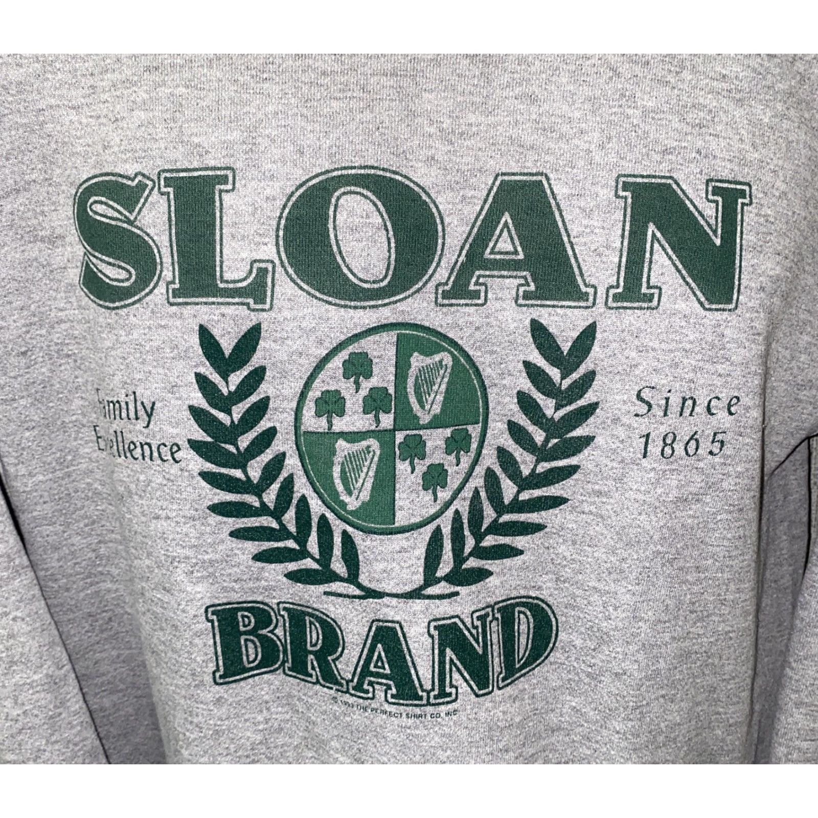 J Brand VTG Signal Sports Mens Gray/Green Sloan Brand Fleece Lined Sweatshirt Size M Size US M / EU 48-50 / 2 - 2 Thumbnail