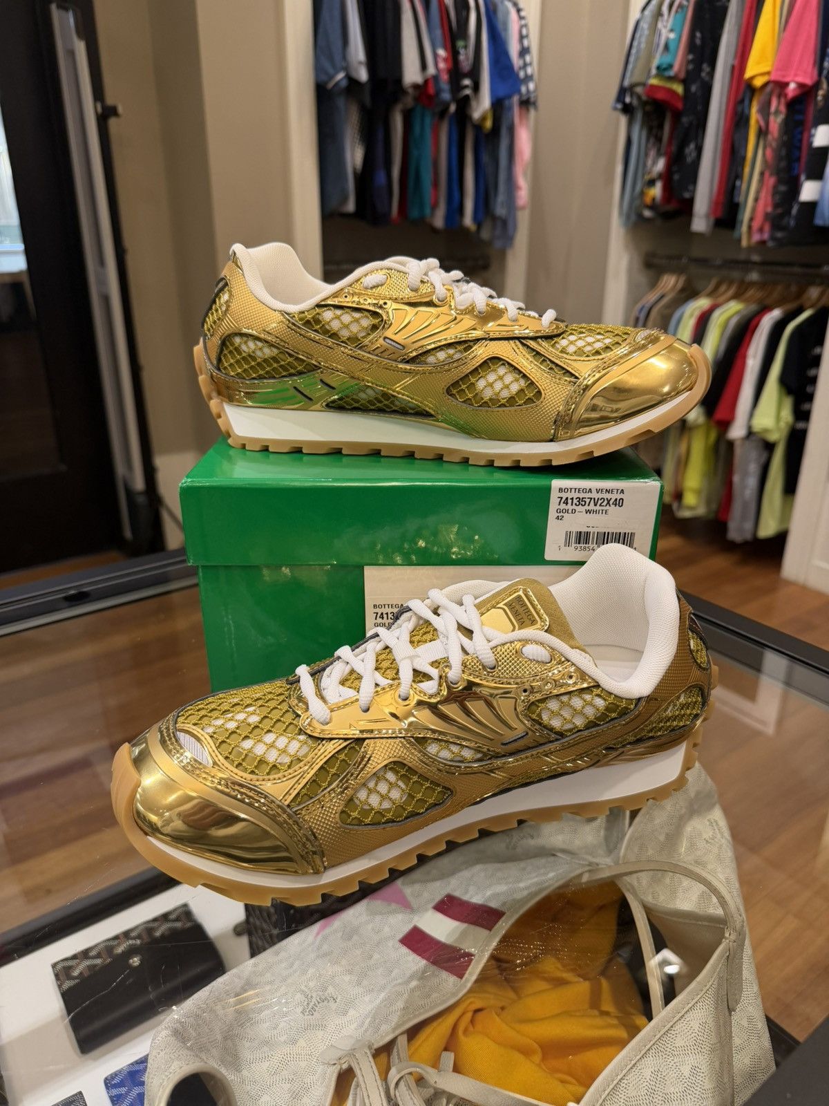 Bottega Veneta Bottega Veneta Orbit Sneaker - Gold/White Size US 9 / EU 42 - 5 Thumbnail