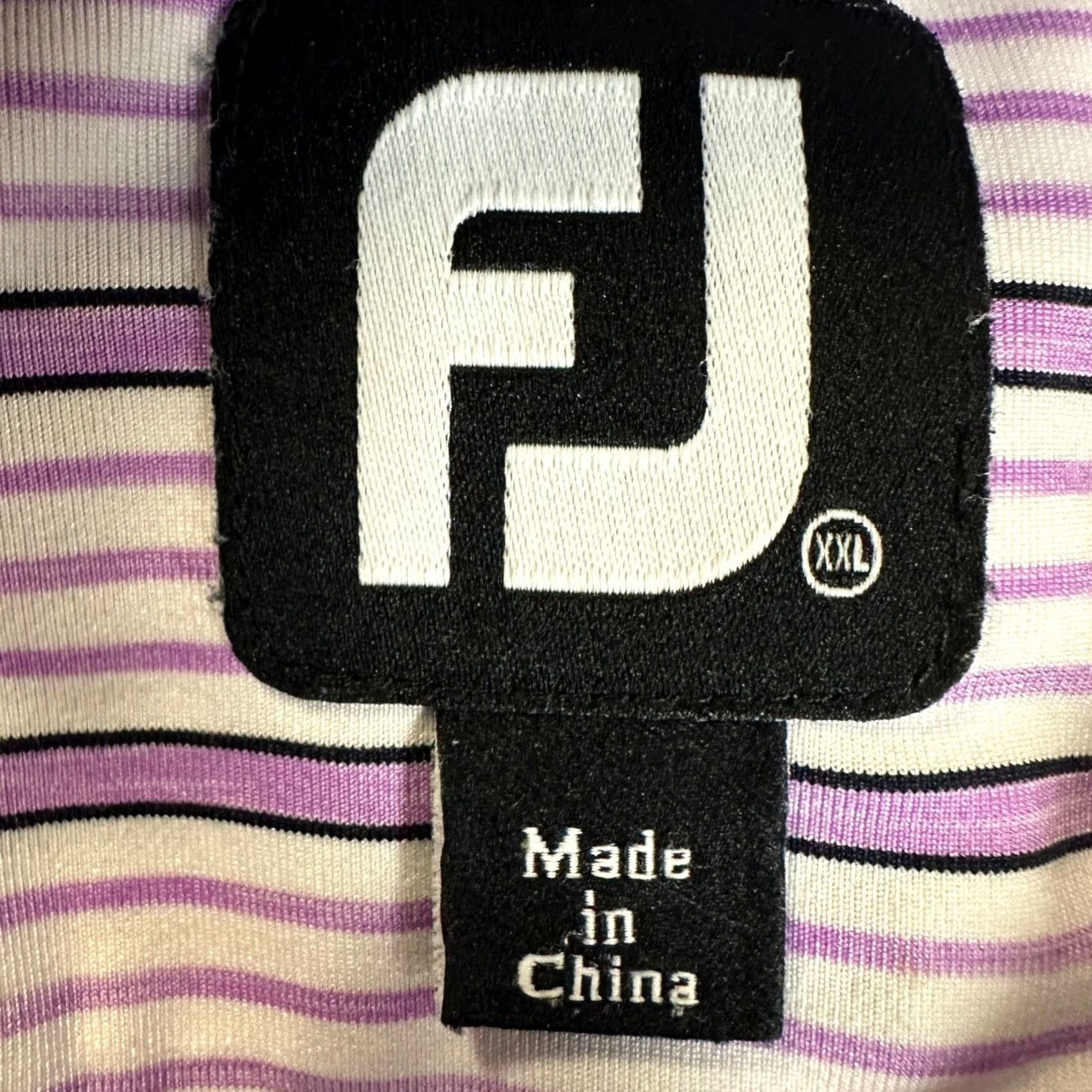 Footjoy FootJoy FJ Polo Shirt Men 2XL Striped Pink Purple Short Sleeve Golf Rugby Polyester Spandex Breathable Stretch Collared Golf Polo Shirt Mens Size US XXL / EU 58 / 5 - 4 Thumbnail