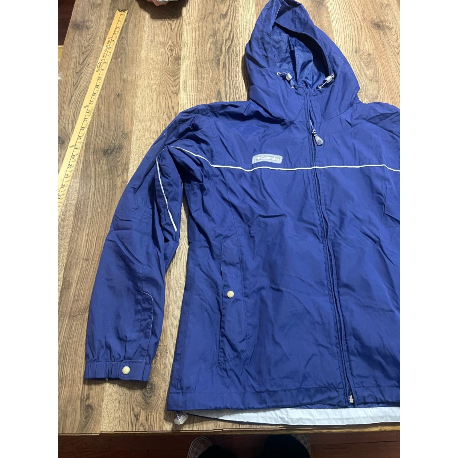 Vintage Columbia Hoodie Women's XL Blue Full Zip Jacket 100% Nylon Regular Style Modern Casual Size XL / US 12-14 / IT 48-50 - 3 Thumbnail