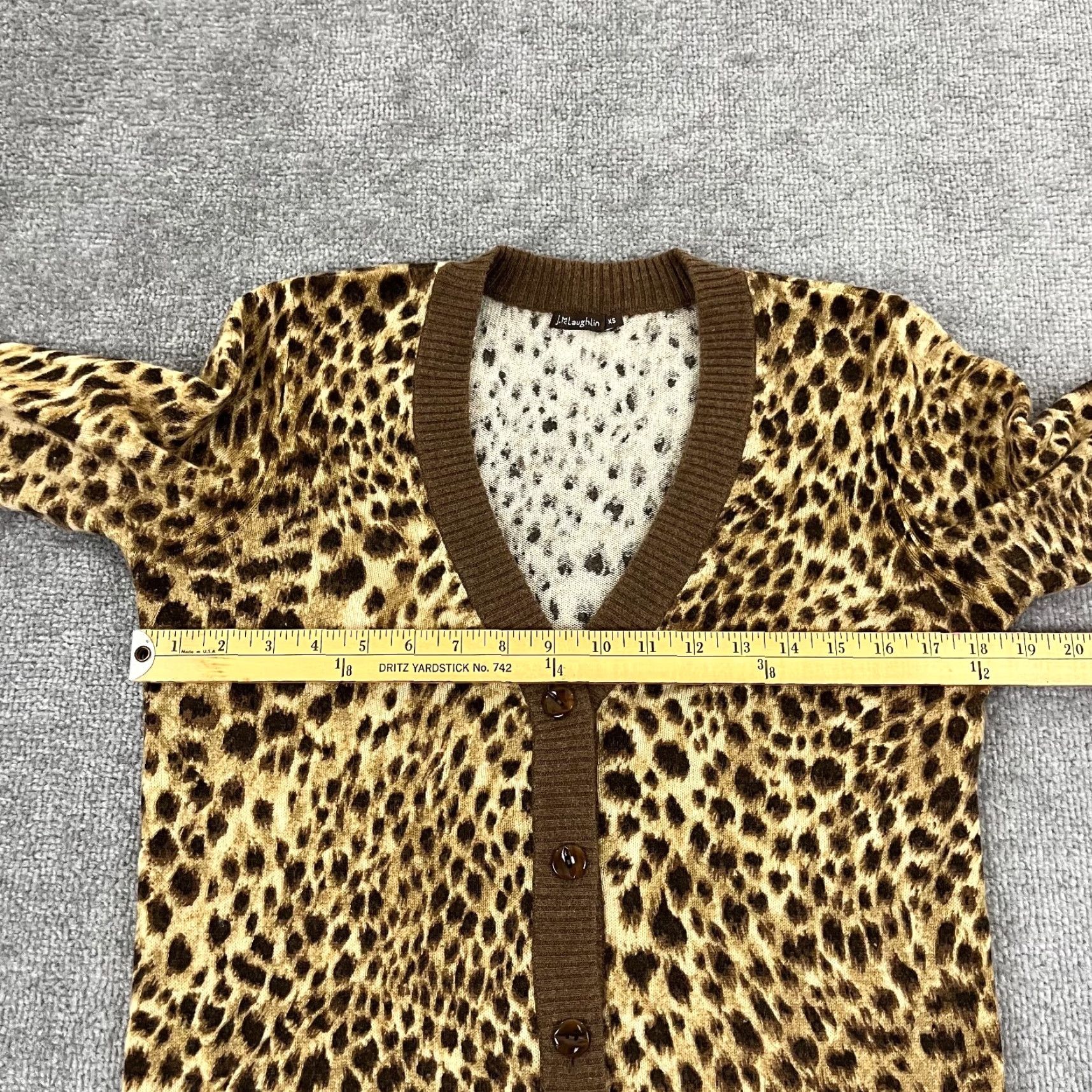 J.McLaughlin J. McLaughlin Cardigan Womens XS Brown Leopard Cashmere Oversized Button Size XS / US 0-2 / IT 36-38 - 5 Thumbnail
