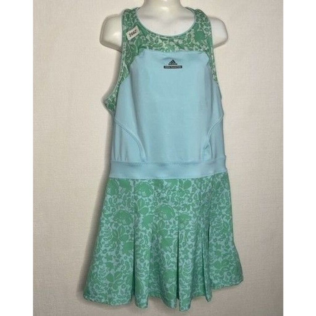 Adidas Adidas Stella McCartney Blue Pleat Mini Tennis Dress Size L Size L / US 10 / IT 46 - 1 Thumbnail