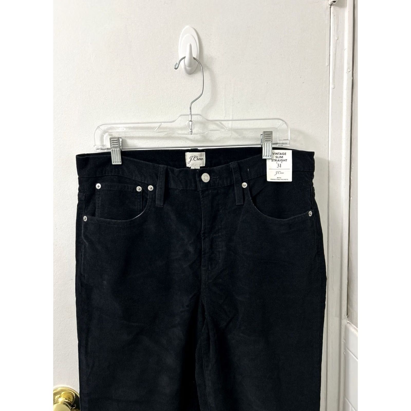 Vintage VINTAGE J Crew Slim Straight Corduroy Pants Womens 31x28 Black NWT 18 MSRP Size 24" / US 00 / IT 34 - 2 Thumbnail