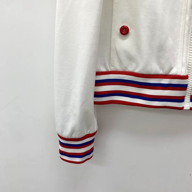 Gucci Gucci White striped cotton stand-up collar zipper long-sle Size S / US 4 / IT 40 - 4 Thumbnail
