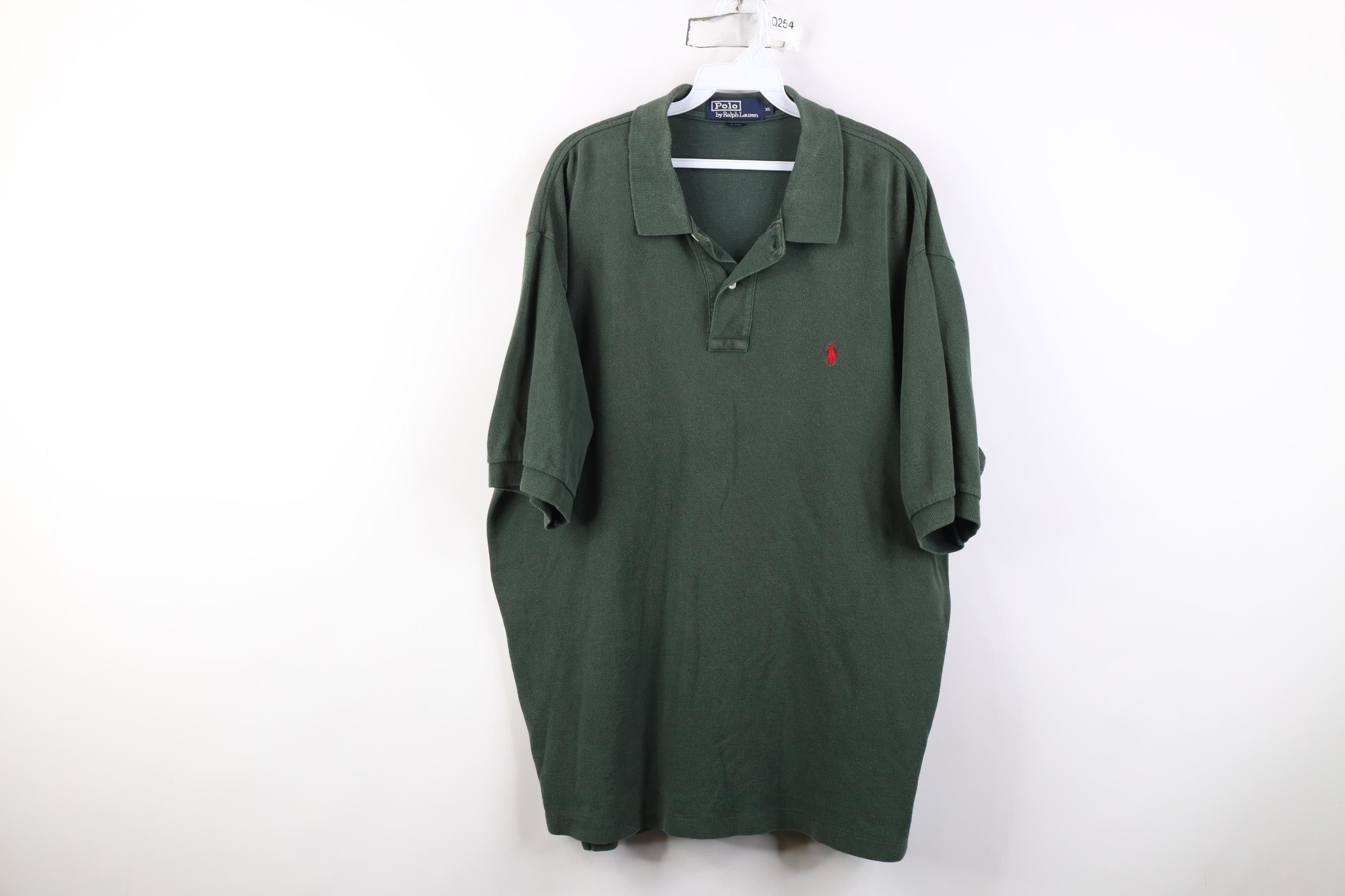 Polo Ralph Lauren Vintage 90s Ralph Lauren Pique Cotton Golf Polo Shirt Green Size US XL / EU 56 / 4 - 1 Thumbnail