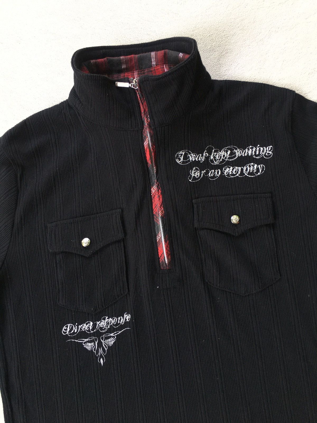 Japanese Brand 2000s Devalte Poem Double Neck Longsleeve Size US L / EU 52-54 / 3 - 3 Thumbnail