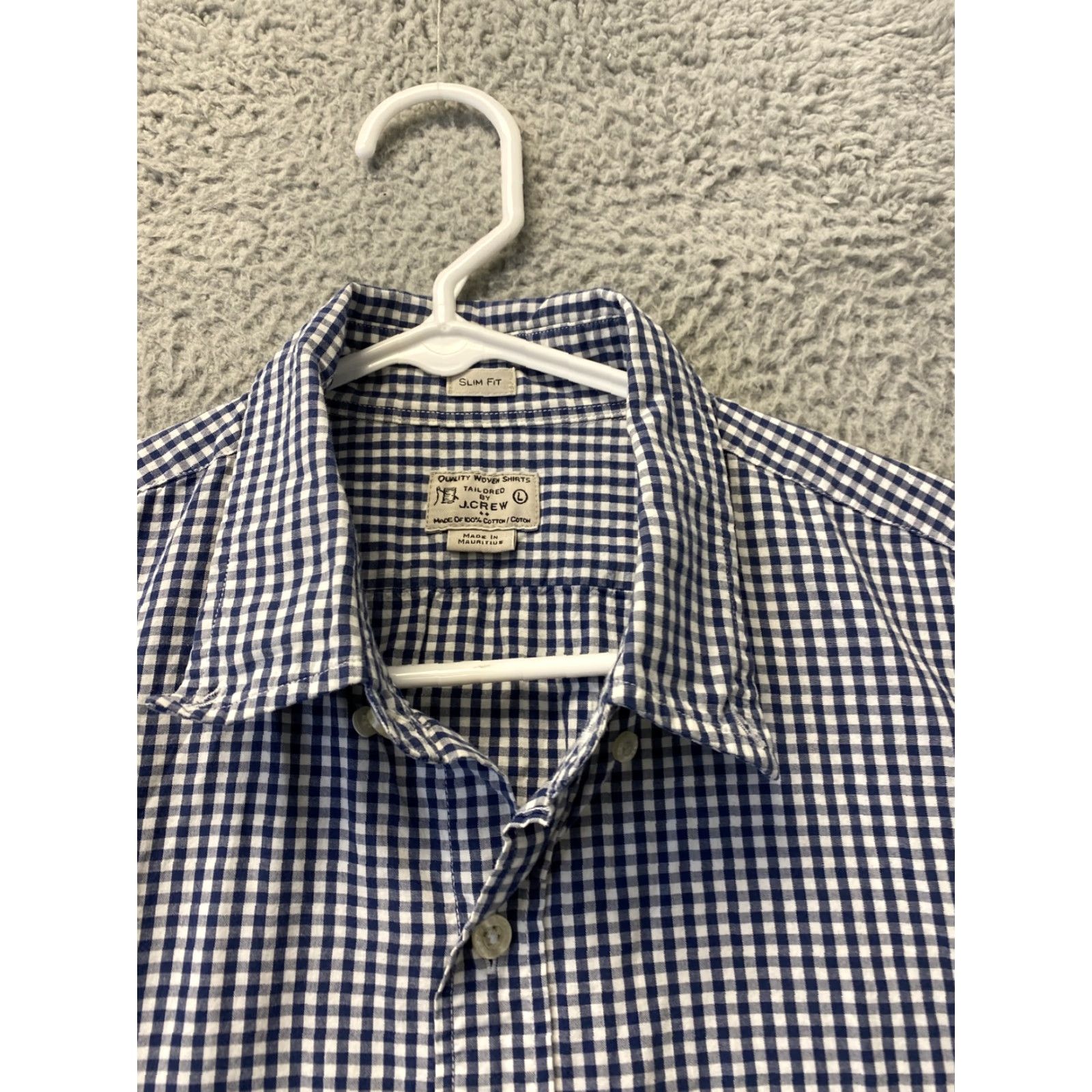 Vintage J.Crew Shirt L Blue Check Button-Down Men’s/98-2 Cotton Blend Knit Casual Button-Up Shirt Mens Regular Fit Size US L / EU 52-54 / 3 - 3 Thumbnail