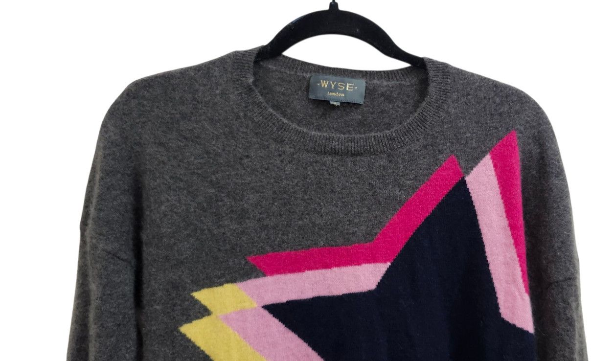Other WYSE London Gray Cashmere sweater With Stars, Size 1 Size L / US 10 / IT 46 - 4 Thumbnail