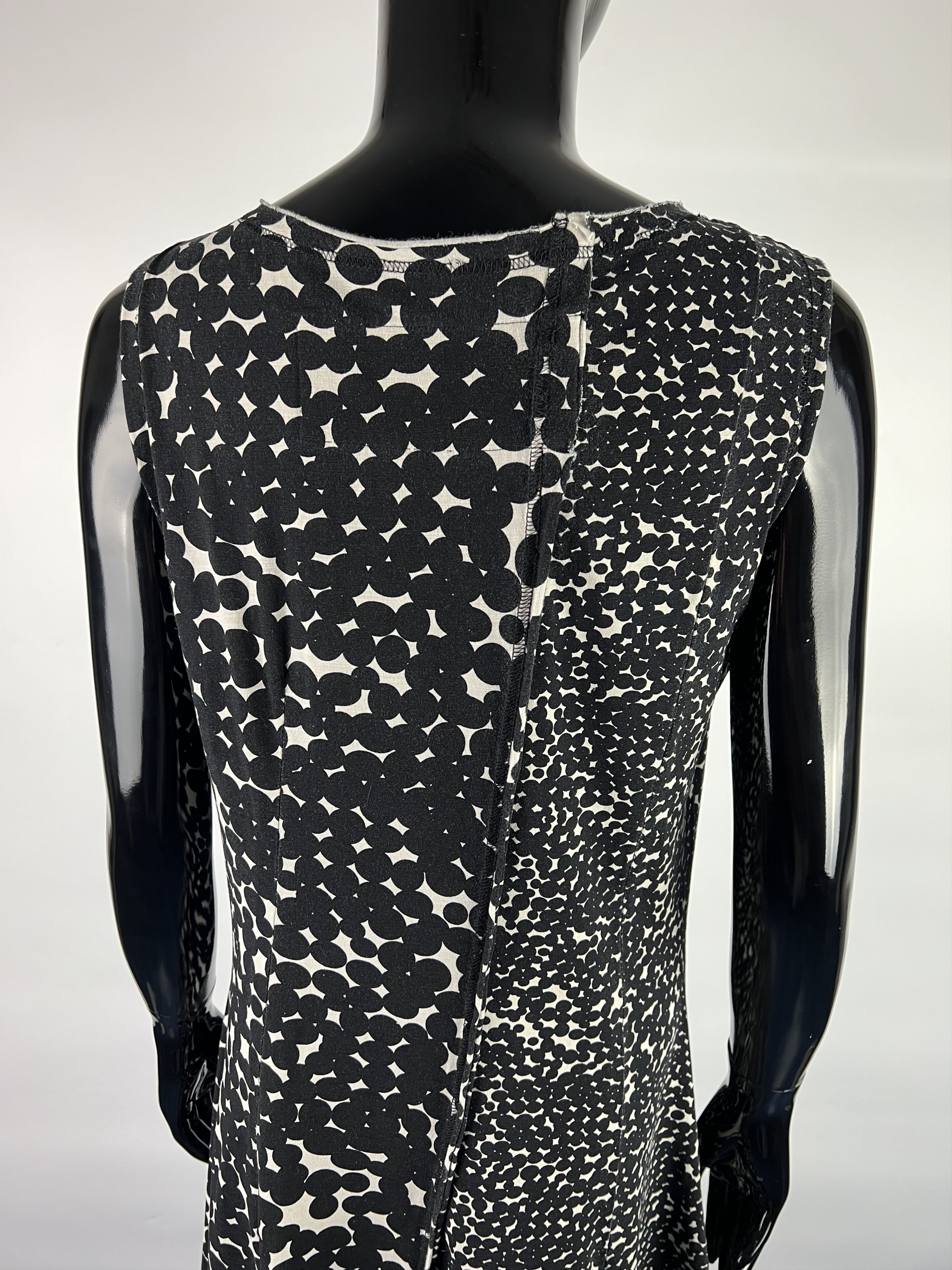 Rundholz Rundholz Black/White Sleeveless Cotton Midi Dress Size L Size L / US 10 / IT 46 - 5 Thumbnail