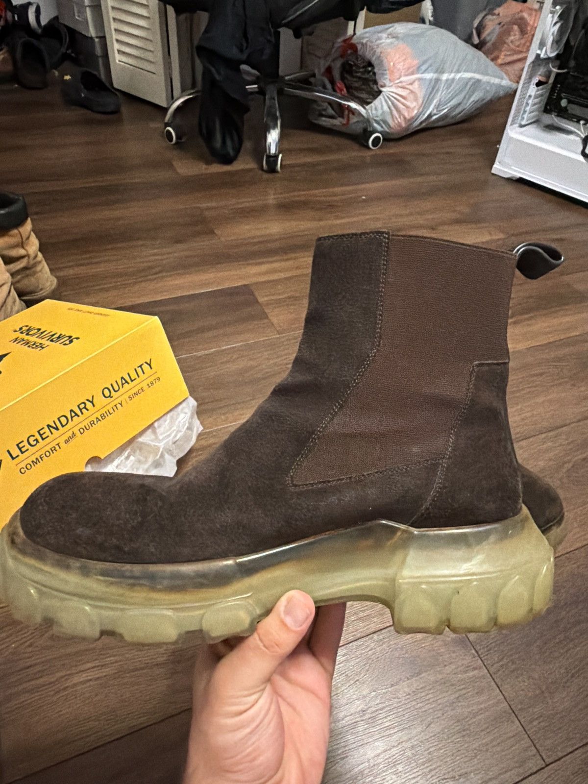 Rick Owens RICK OWENS "DUST" BEATLE BOZO CLEARSOLE LARRY FW19 Size US 11 / EU 44 - 11 Thumbnail