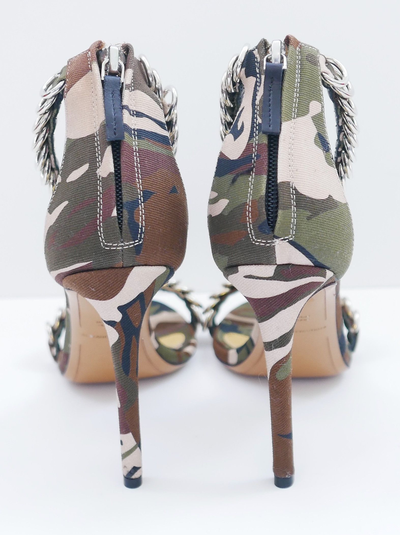 Alexandre Vauthier Alexandre Vauthier Camo Printed Chain Trim Sandals Size US 6.5 / IT 36.5 - 6 Thumbnail
