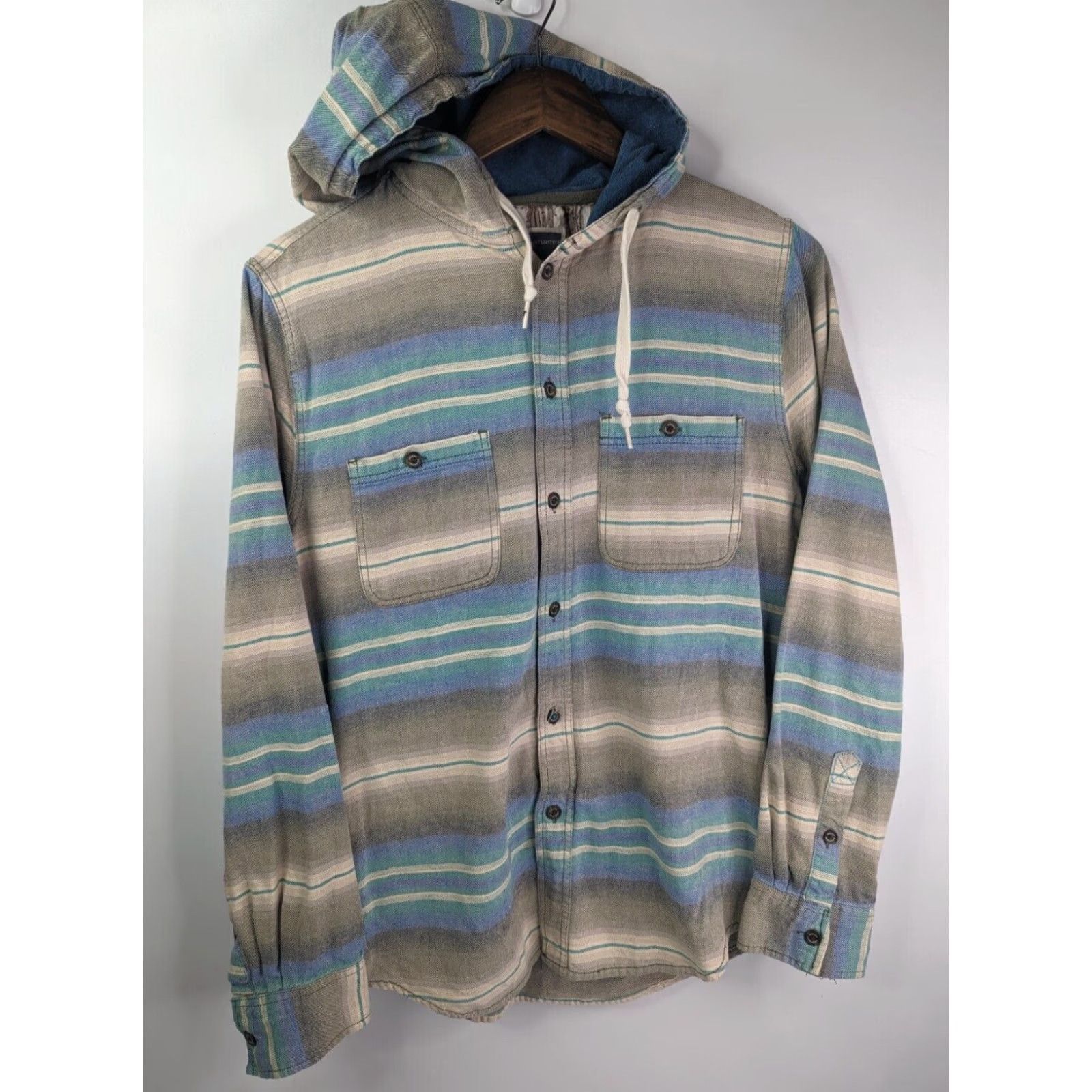 Vintage VINTAGE Modern Amusement Shirt Hoodie Striped Shacket Men’s Medium Long Sleeve Button-Up Size US M / EU 48-50 / 2 - 2 Thumbnail