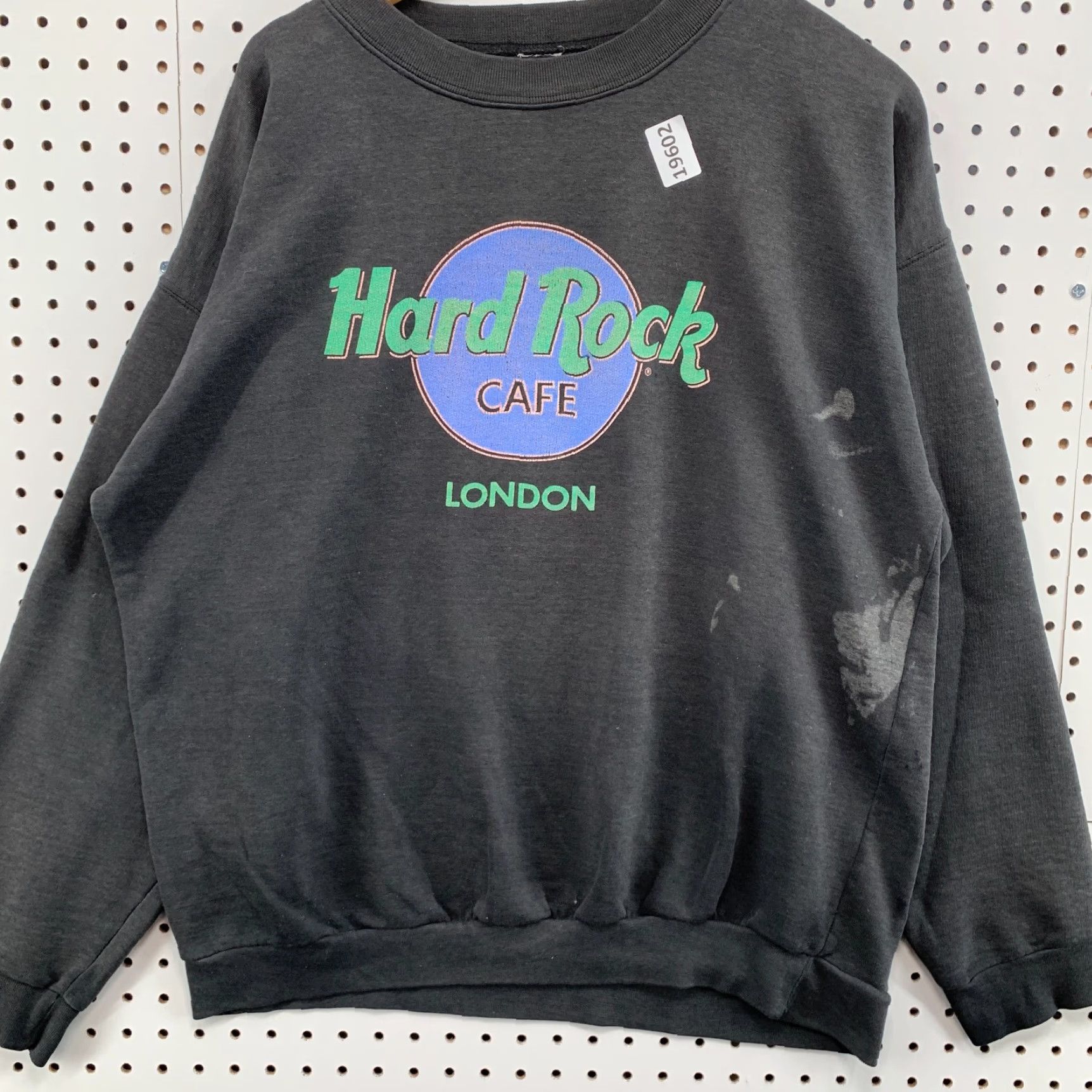 Hard Rock Cafe VINTAGE Hard Rock Cafe Sweatshirt Mens L Black Crew Neck 90s London Distress Pullover 25x28 Size US L / EU 52-54 / 3 - 6 Thumbnail