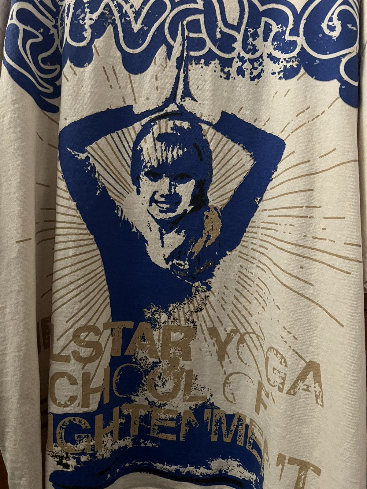 image of Hellstar Yoga T Shirt in Beige, Men's (Size Large)