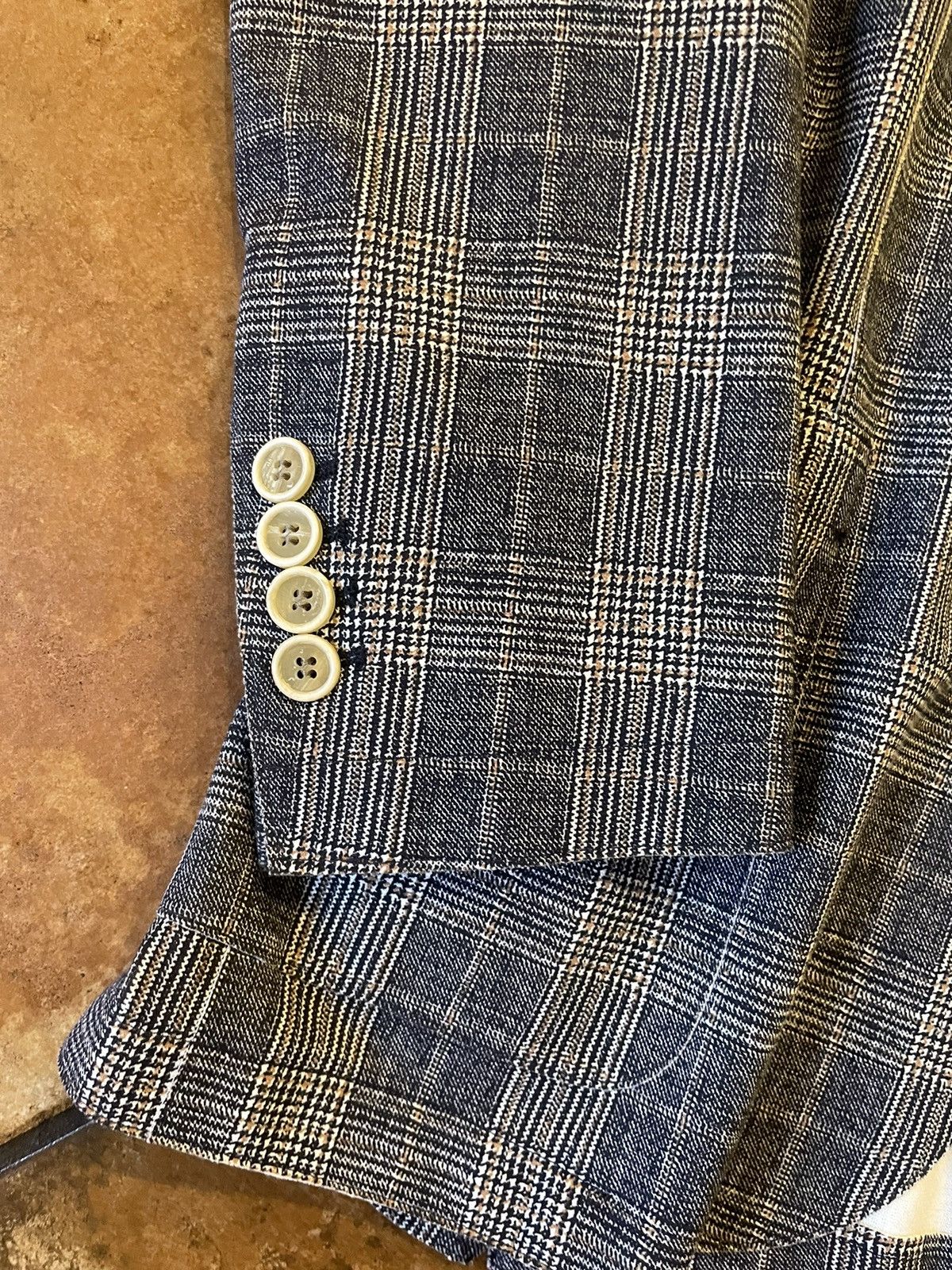 Eleventy Patch Pocket Plaid Stretch Sport Jacket Size 40R - 2 Thumbnail