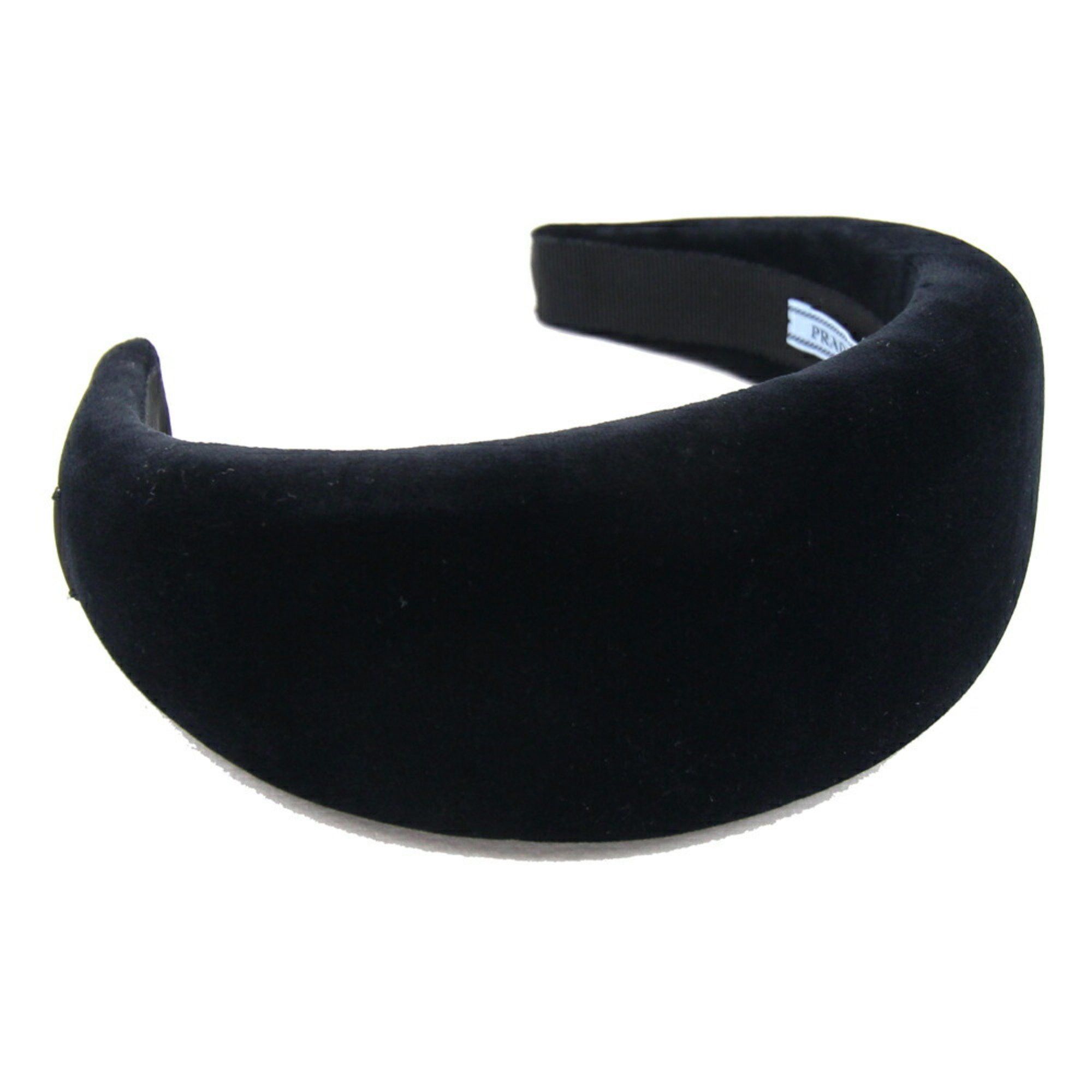 image of Prada Headband 1Ih016 Black Velvet Head Hair Clip Women's Prada